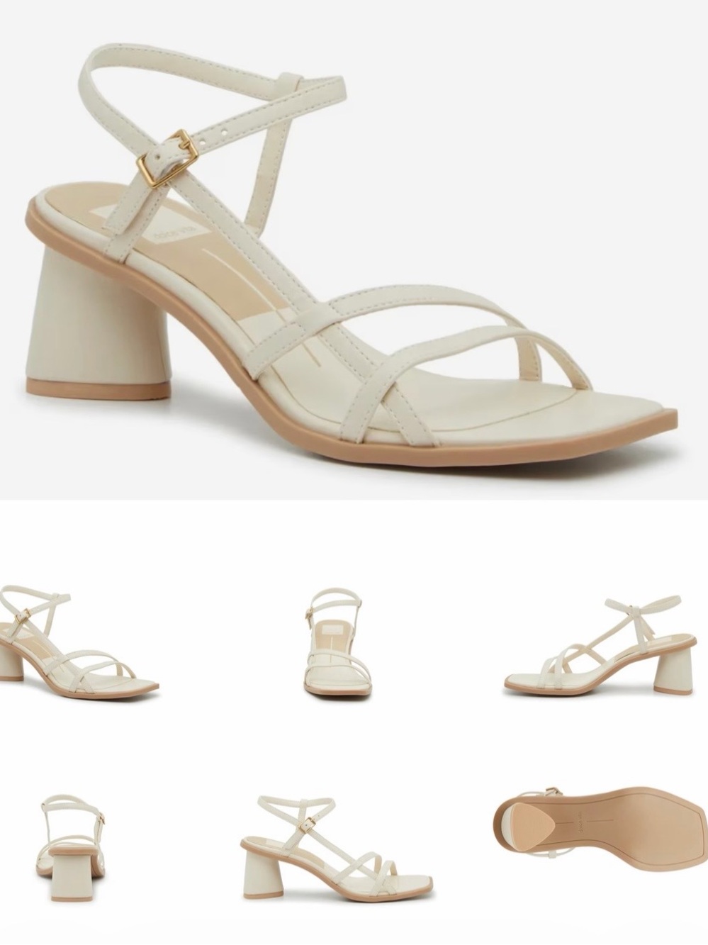 Dolce Vita Cream Strappy Block Heel Sandals - DV Britt Sandal